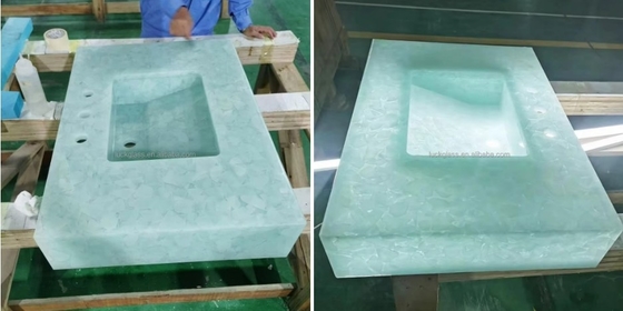 Técnique de reflet en verre de jade à bord plat 8.0%